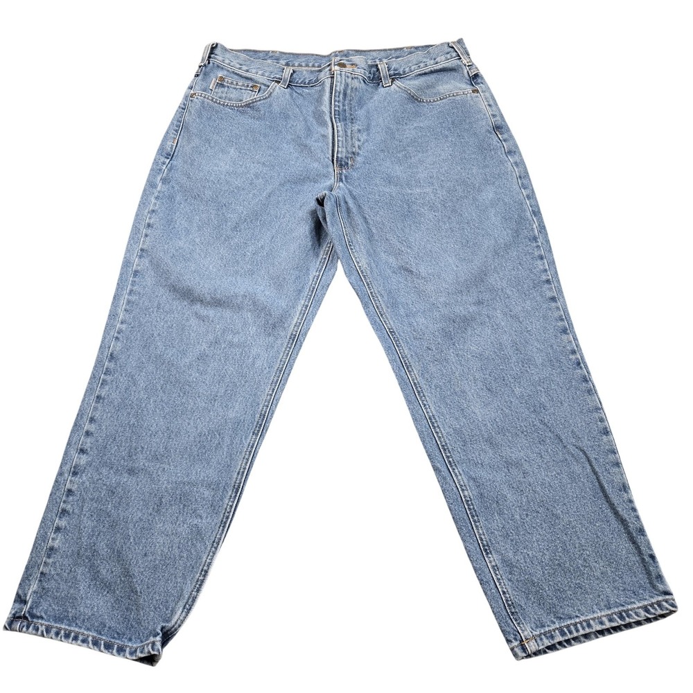 Carhartt B17 Jeans Mens 40x27 (tag 40x28) Stone Wash Blue Relaxed Straight Denim - Picture 1 of 11